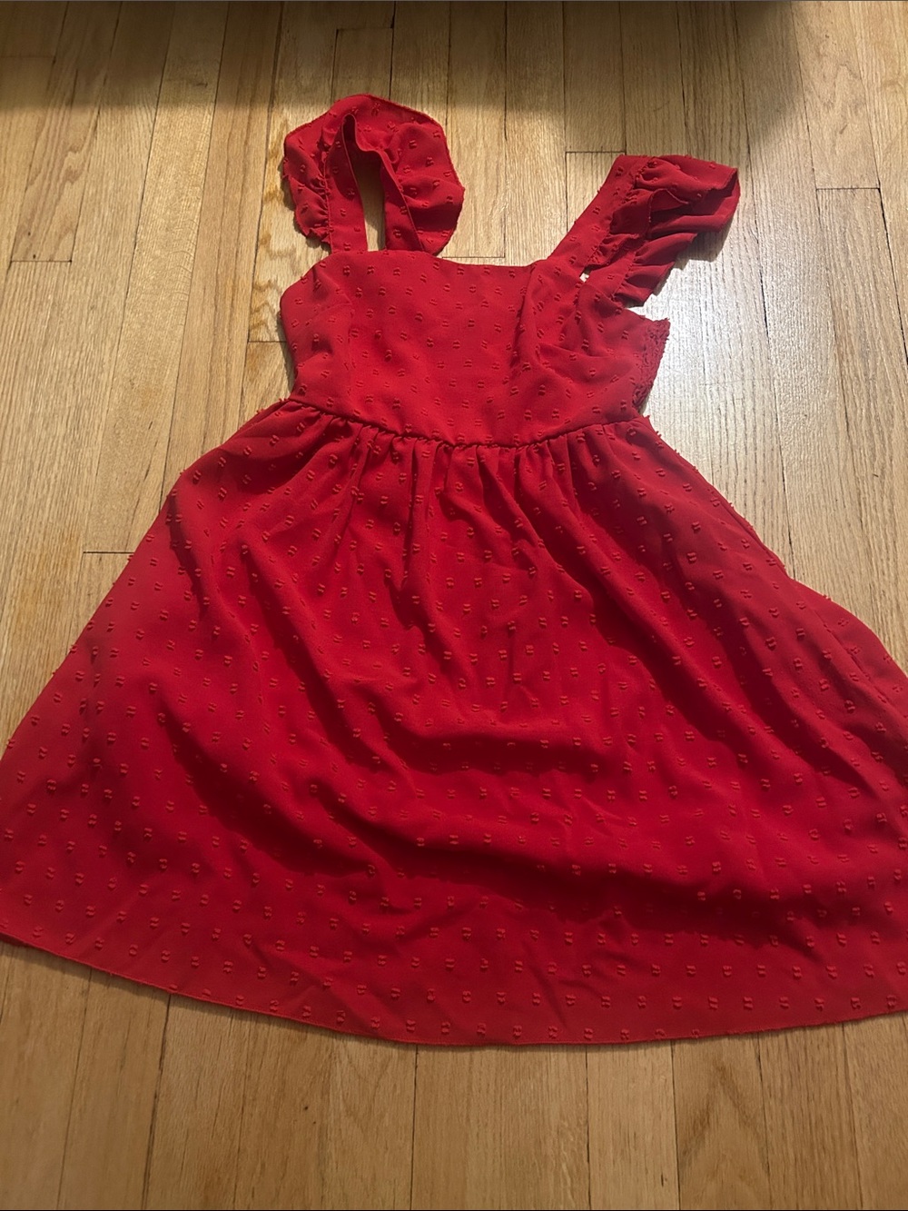 SHEIN Red Ruffle Strap women’s Dress